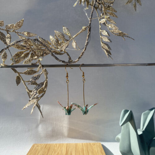Boucles d’oreilles « Solène » - Grues en origami japonais