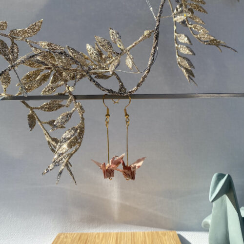 Boucles d’oreilles « Solène » - Grues en origami japonais