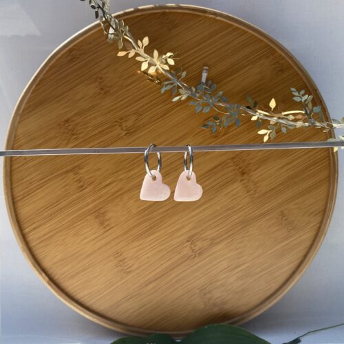 Boucles d'oreilles « Gwénaëlle » - Pampilles en forme de cœurs
