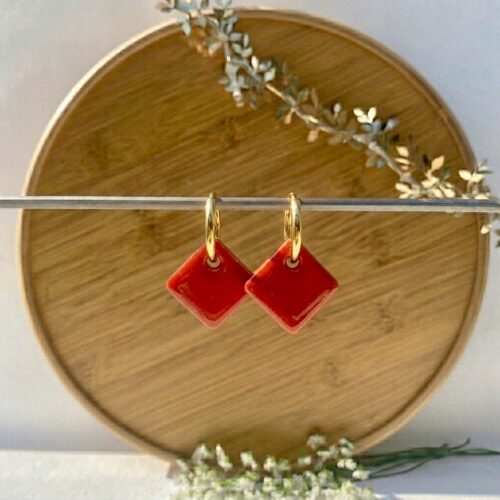 Boucles d'oreilles « Chloé » - Pampilles carrées