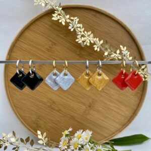 Boucles d'oreilles « Chloé » - Pampilles carrées